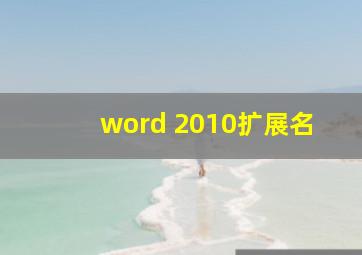 word 2010扩展名